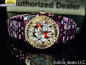Invicta Disney® 38mm Minnie Mouse Crystal Accented Limited Edition Purple Watch