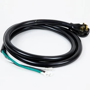 Power Cord with NEMA 6-50P Plug Open End with Eyelet 6-2 Gauge UL Listed, Black - Picture 1 of 6