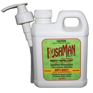 BUSHMAN PLUS GEL PUMP PACK 1kg - Mosquito Insect Repellent 80% DEET + SUNSCREEN - Picture 1 of 1