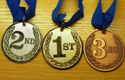 Blue Ribbon 1st, 2nd and 3rd Medals ideal for Schools or Sports Clubs - Image 1 of 2