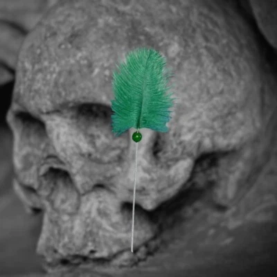 **VOODOO NADEL FÜR PUPPENRITUALE - GRÜN MIT FEDER** - Bild 1 von 4