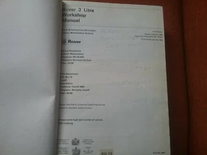 Rover Werkstatthandbuch 3 Liter - Bild 1 von 4