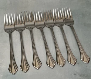 7 Oneida BANCROFT Salad Forks Stainless USA 6 3/4” - Picture 1 of 3