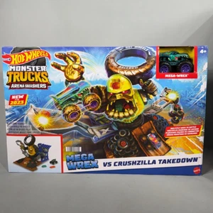 Hot Wheels Monster Truck Arena Smashers Mega-Wrex Vs. Crushzilla Takedown Plays - Picture 1 of 10