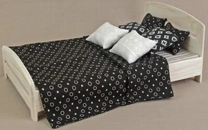 Juego de ropa de cama para muñeca de 12 pulgadas, cama doble casa de muñecas escala 1:6, elegante juego 6 piezas - Imagen 1 de 12