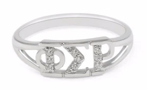 Anillo de plata esterlina Phi Sigma Rho diamantes simulados, ¡¡NUEVO!!*** - Imagen 1 de 2