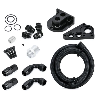 For 1996+ Ford 4.6 5.4 Mustang GT F150 F250 V8 Billet Oil Filter Relocation Kit - Image 1 of 4