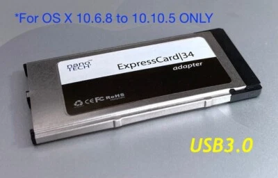 Adaptador ExpressCard 34 USB 3.0 de súper velocidad de 2 puertos para Apple MacBook Pro *5 Gbps Foto 1 de 4
