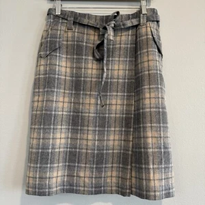 Talbots Vintage Wool Blend Skirt Plaid Office Career Timeless Classic Neutral 6 - Picture 1 of 6