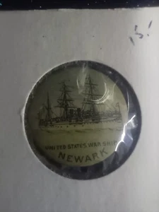 United States War Ship Newark American Pepsin Gum Pinback Button (c 1896) - Picture 1 of 1
