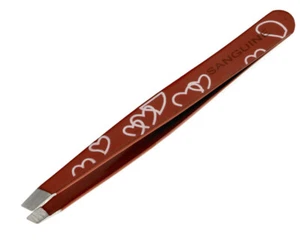 Pinzas para depilación punta inclinada pinzas para el cabello corazones rojos con protector de punta - Imagen 1 de 1