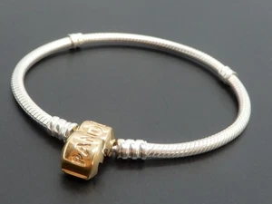 Pandora Moments Bracelet with Solid 14K Gold Clasp 590702HG-17cm - Picture 1 of 12