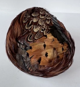 Hermoso Sombrero Pluma Faisán Vintage Fantástico Estado! - Imagen 1 de 11