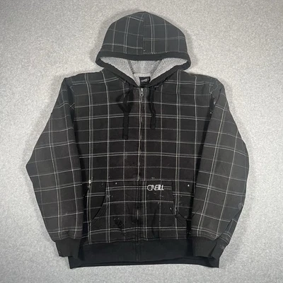 Sudadera con Capucha Forrada O'Neill Sherpa Para Hombre XL Negra Rayas Cremallera Completa Y2K Surf USADA Foto 1 de 4