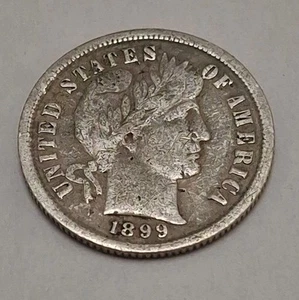 1899-P Barber Dime 90% Silver, 100+ years Old As Shown BD100 - Picture 1 of 2