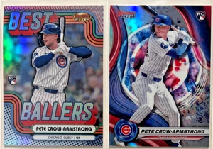 (2x) Pete Crow-Armstrong 2024 Bowman REFRACTOR Lote de Novato con MEJOR BALLER (RC) #7 - Imagen 1 de 2