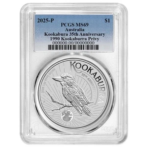 2025 $1 Australian Silver Kookaburra PCGS MS69 Blue Label - Picture 1 of 3