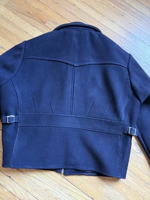 Chaqueta corta deportiva plisada trasera con cinturón años 30 1940 negra talla M Foto 1 de 4