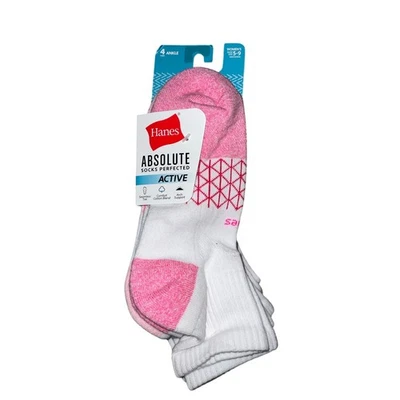  Calcetines para mujer Hanes Absolute Active rosa y púrpura no show 4pr talla 5-9  Foto 1 de 2