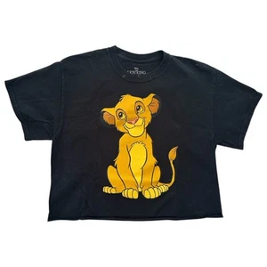 Disney König der Löwen Cropped Erwachsene Medium Tee Grafik T-Shirt Kurzarm Schwarz - Bild 1 von 18