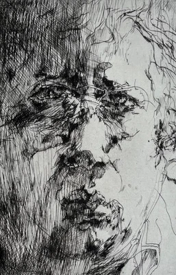 Horst Janssen Signierte Original Radierung 1977 - Selbstbildnis für Griffelkunst - Bild 1 von 4