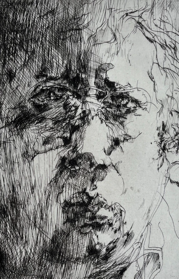 Horst Janssen Signierte Original Radierung 1977 - Selbstbildnis für Griffelkunst - Bild 1 von 4