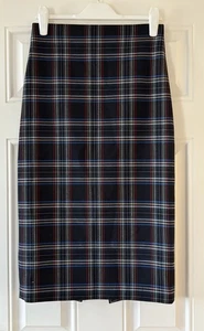 Zara Midi Pencil Skirt Plaid Checker Size 10 Work Office - Picture 1 of 6