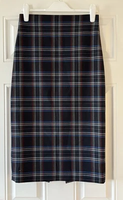 Zara Midi Pencil Skirt Plaid Checker Size 10 Work Office - Image 1 of 4