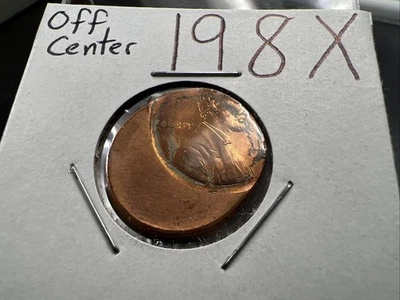 198X P 1c Lincoln Memorial Cent 60% Off Center Error UNC SKU#A - Image 1 of 4