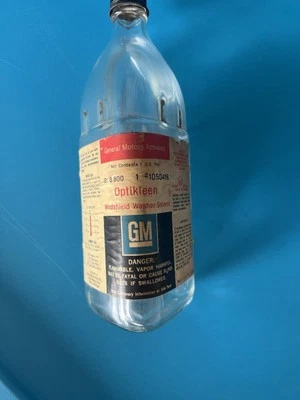 Botella de vidrio disolvente Optikleen 1050418 Chevy Impala Chevelle Pontiac GTO Olds  Foto 1 de 4