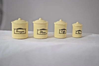 CLASSICS Canister Set - dollhouse miniature IM65259 1/12 scale metal