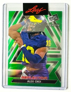 2024 Leaf Press Proof Premium Alex Oji GREEN Reflector RC TRUE #1/1 Michigan! - Picture 1 of 3