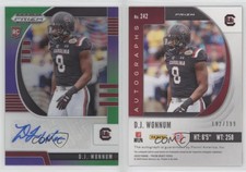 2020 Prizm Draft Picks Rookies Purple and Green /199 DJ Wonnum Rookie Auto RC