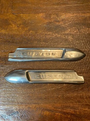 Ford 1949 1950 1951 Custom guardabarros delantero lanzas molduras de acero inoxidable molduras laterales Foto 1 de 4