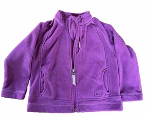 Chaqueta polar REI para niños pequeños niñas talla 3T Tot’s, cremallera frontal, púrpura con bolsillos usada en excelente estado - Imagen 1 de 10