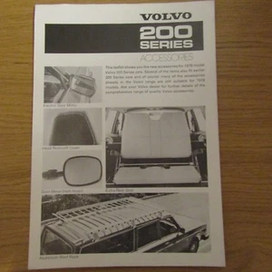 VOLVO 200 Series Accessory Accessories UK Market Brochure Flyer 1977 - 1978 - Picture 1 of 1