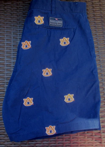 PENNINGTON & BAILES ~ AUBURN TIGERS SHORTS ~ 36 ~ EMBROIDERED LOGO ~ Cover
