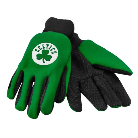Boston Celtics Gloves Sports Logo Utility Work Garden NEW Colored Palm Cover