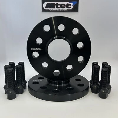 SPACE-R 2x 12mm Black Wheel Spacers Black Bolt VW Golf AUDI RS3 5x100/5x112 57.1