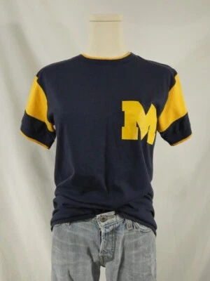 Camiseta vintage años 70 CAMPEÓN barra azul timbre maíz rayas Universidad de Michigan Foto 1 de 4