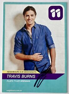 TRAVIS BURNS *Tyler Brennan* NEIGHBOURS Original HAND SIGNED Cast Fan Card
