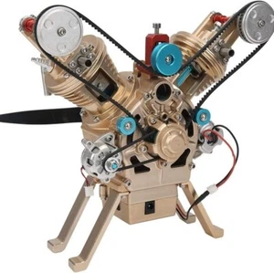 2 Cylinder Engine Build Kit Full Metal V2 Car Engine Assembly Kit Toy Gift - Picture 1 of 8