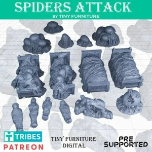 Spider Attack Web Covered Victims Beds Scatter Terrain Scenery Landscape dnd Fan - Picture 1 of 1