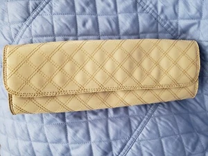 NWT GAP Clutch Purse Quilted Patent Leather Taupe 11x4” - Picture 1 of 2