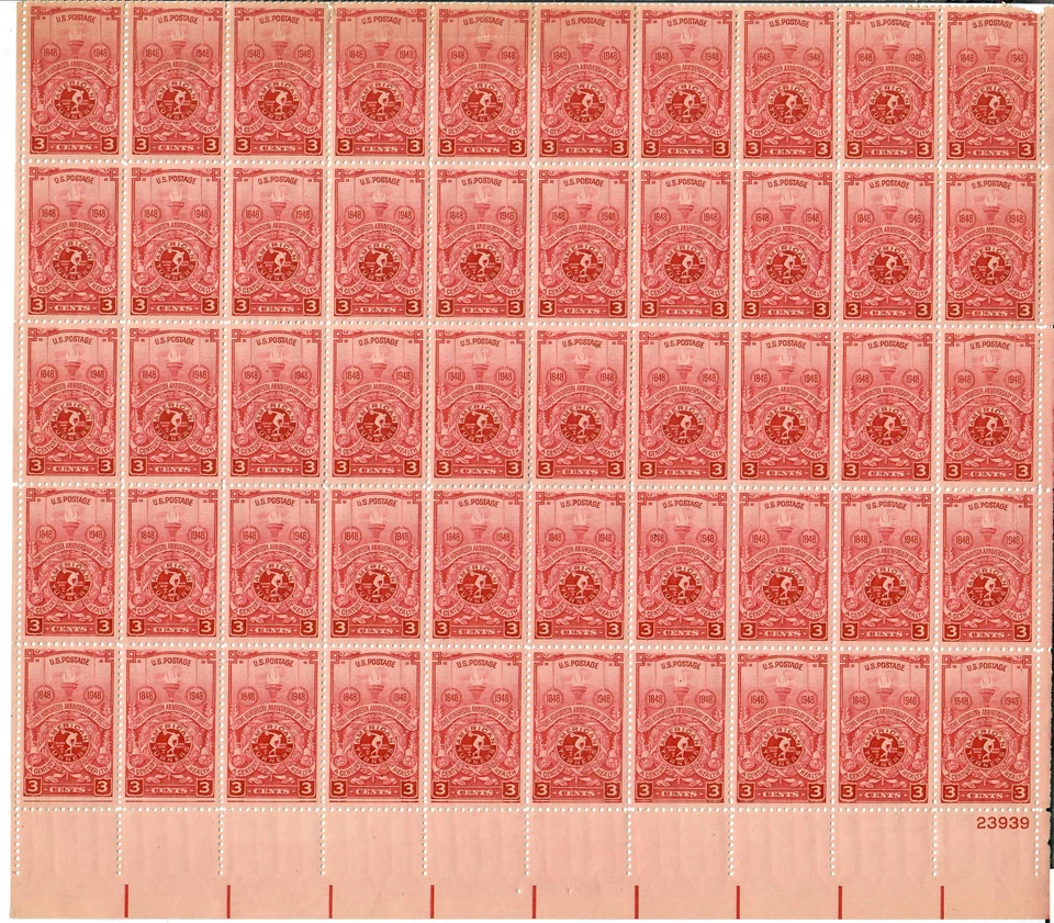 USA - 1948 - The 100th Anniversary of American Turners Minisheet - 3¢ x50 - #363 - Image 1 of 1