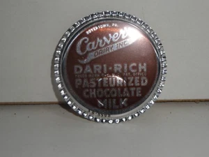 Gorra botella de leche de chocolate pasteurizado Carver's Dairy INC DARI-RICH Boyerown, PA - Imagen 1 de 4