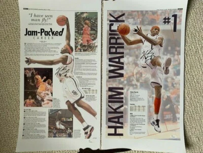 HAKIM WARRICK 批量 2 张 签名 13x24 彩色照片 SYRACUSE 篮球 JSA — 第 1/4 张图片