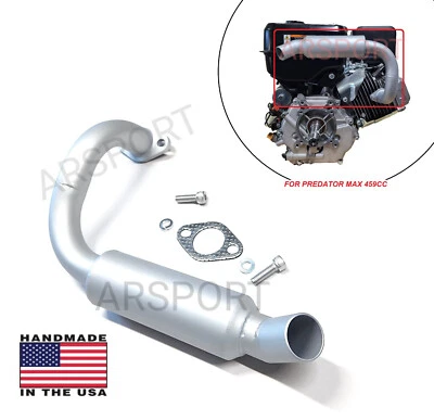 Tubo silenciador de escape compatible con motor Predator Max 459 Surface Drive. Foto 1 de 4