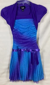 By & By Girls Purple And Blue Fit And Flare Formal Dress Size 10 - Picture 1 of 7
