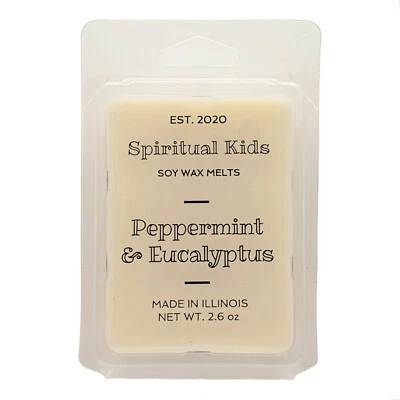 Aceite esencial vertido a mano de cera de soja de menta y eucalipto 2,6 oz 6 quilates Foto 1 de 2